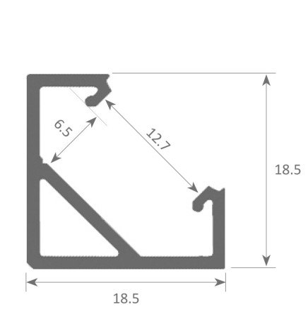 Barre linéaire LED - Surface - TEXAS ARGENT - 0.5m - 1m - 1.5m - 2m