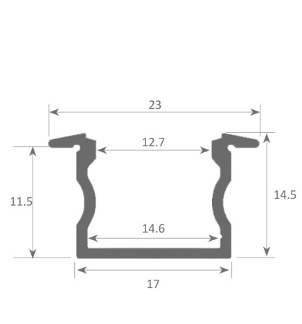 Integrierte LED-Linearleiste - Einbau - PHILADELPHIA - SILBER -24V- 0,5m - 1m - 1,5m - 2m