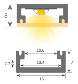 Lampada lineare Sospensione - MILANO SLIM ARGENTO - 0.5m - 1m - 1.5m - 2m - IP20
