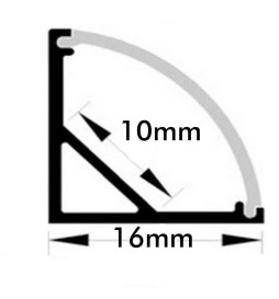 Profile White & Black  - 2 Meters - L - Aluminum - for LED