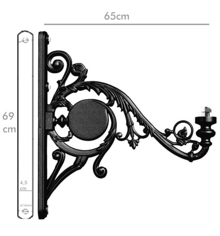 Støtte til LED gadelygte - Palads - Aluminium - 65cm