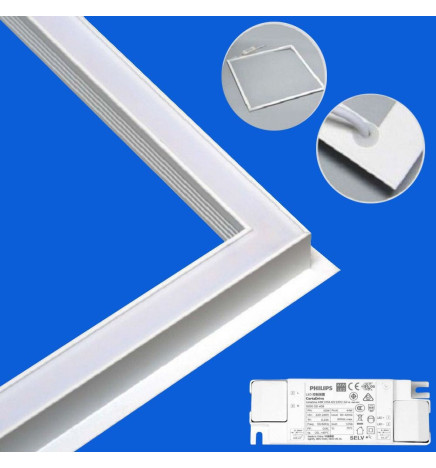 FIT LED-Panel 60x60 44W - Philips Certa - Vit Ljusram - CCT