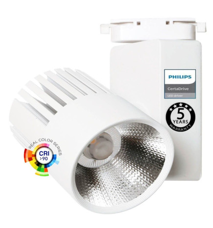 Spot LED 40W UPPSALA Blanc BRIDGELUX Chip rail Monophasé CRI +90