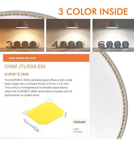 Downlight LED 16W Circulaire - OSRAM CHIP DURIS E 2835 - CCT - UGR19