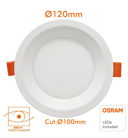LED Downlight 12W Sirkulære - OSRAM CHIP DURIS E 2835 - CCT - UGR19