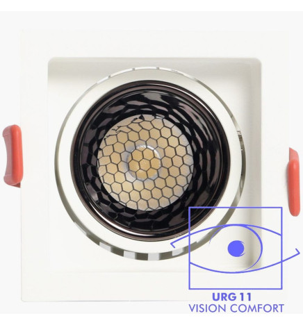 Encastrável LED 12W Quadrado Branco Bridgelux Chip - UGR11- CCT- CRI+92