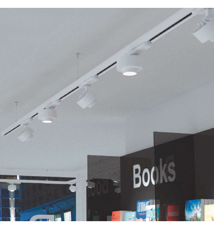 Spot LED - 28W - LEIPZIG - Rail Triphasé - VOSSLOH - Optique orientable - 36º-60º