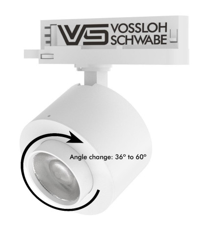 Spot LED - 28W - LEIPZIG - Rail Triphasé - VOSSLOH - Optique orientable - 36º-60º