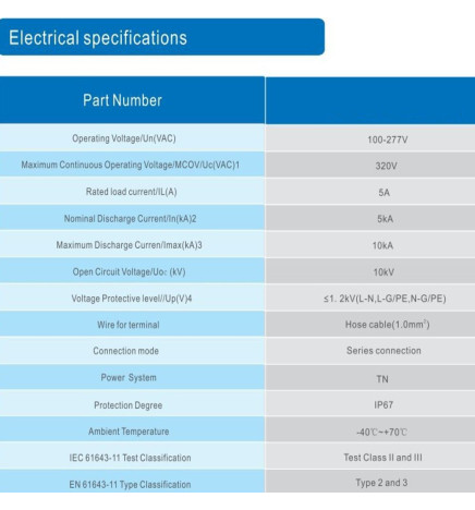 Ylijännitesuoja jopa 10Kv - Sarjaasennus