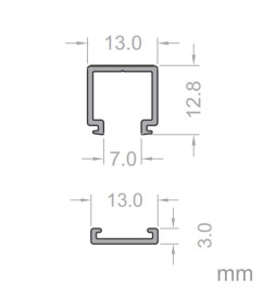 Profile PC - 2m - MINI- for LED Strips