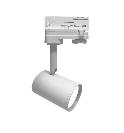 WHITE Track Light for GU10 Lamp - THREE-PHASE