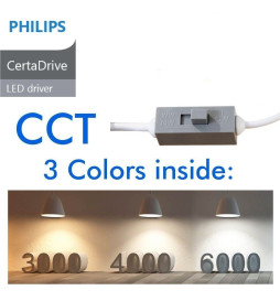 LED Downlight 40W Cirkulære - Philips CertaDrive - CCT - UGR13 - IP65