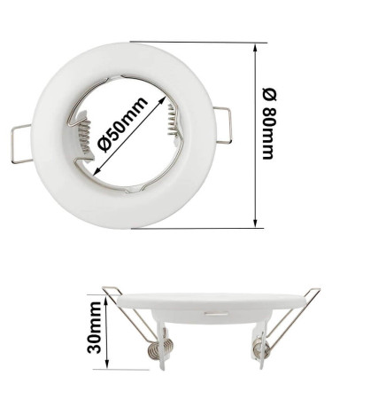 Pakke 2 - Rund ring for GU10 MR16 LED dikroisk pære