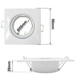 Aro Cuadrado Orientable para dicroica LED GU10 MR16