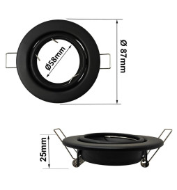 Aro Ronda Basculante para lámpada GU10  MR16 - Ø84mm - Alumínio