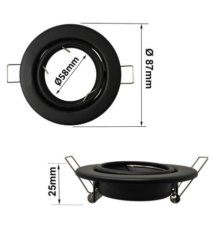 Justerbar rund ring för GU10 MR16 LED dikroik - Ø84mm - Aluminium