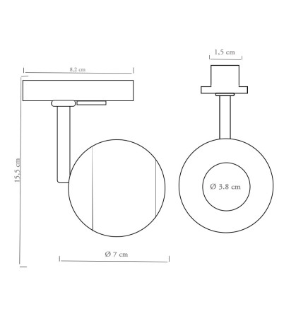 LED skinnespot 10W FENIX -  Hvit - 1-fase - CRI+93