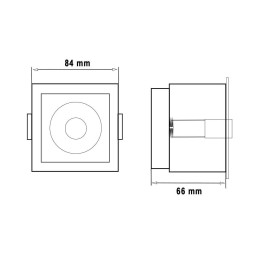 LED Downlight 12W Firkant hvid - Bridgelux Chip - UGR11 - CCT- CRI+92