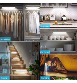 Pack 2 - Magnetic LED Closet Light - Motion Sensor - Lithium Battery - USB Rechargeable