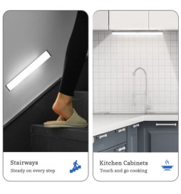 Pakkaus 2 - Magneettinen LED-kaappivalo - Liiketunnistin - Litiumparisto - USB-ladattava