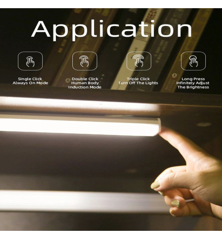 Pack 2 - Lampe de placard LED magnétique - Détecteur de mouvement - Batterie au lithium - Rechargeable par USB