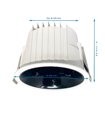 LED Downlight 40W Cirkulär - Philips CertaDrive - CCT - UGR13 - IP65