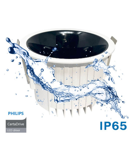 Downlight LED 40W Circulaire- Philips CertaDrive - CCT - UGR13 - IP65