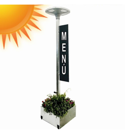 Apparecchio LED Stradale SOLARE 100W SUNWAY + Supporto portatile regolabile in altezza con ruote