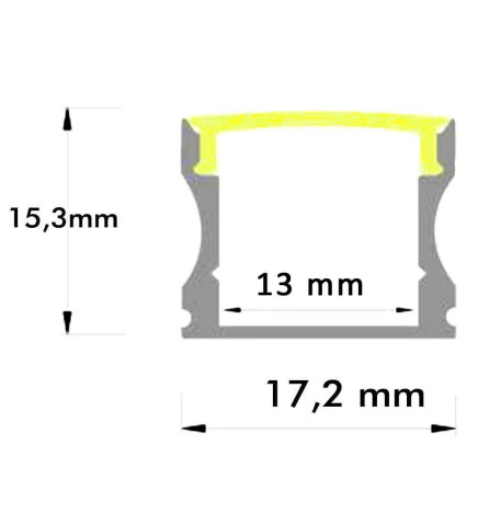 Aluminiumprofil  - Svart Vit - 2 meter - U - för LED
