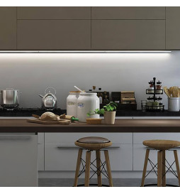 Barra linear de LED - Superfície - TEXAS PRATA - 0,5m - 1m - 1,5m - 2m