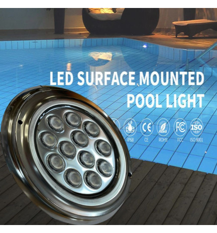 Undervanns LED Spots - 36W - DC12V - IP68 - Rustfritt stål