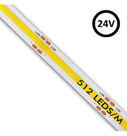 LED-Strip COB 24V | 512 LED/m | 5m | FLIP CHIP | 1650Lm | 15W/M | CRI90 | IP20
