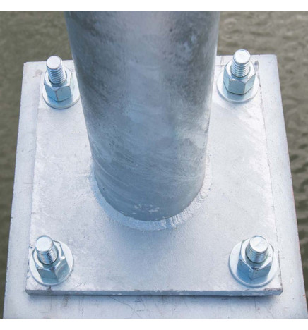 Boulon d'ancrage au sol pour colonne - Acier zingué - 16 mm