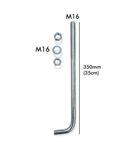 Parafuso de Ancoragem de Piso para Coluna - Aço zincado - 16mm