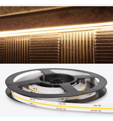 Ruban LED COB 24V | 512 LED/m | 5m | FLIP CHIP | 1650Lm | 15W/M | CRI90 | IP20