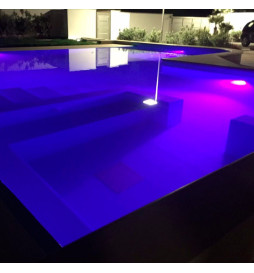 Vandtæt LED pool pære  RGB  - 18W- DC12V - IP68 - Rustfrit stål