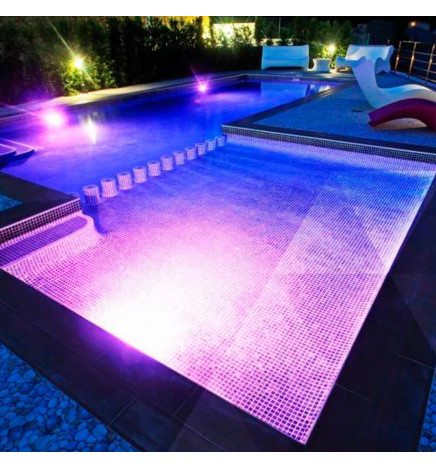 Vandtæt LED pool pære  RGB  - 36W- DC12V - IP68 - Rustfrit stål