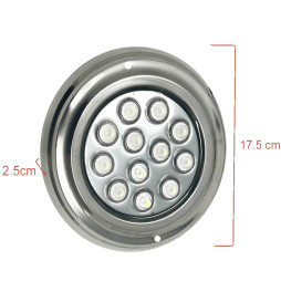 Undervanns LED Spots - 36W - DC12V - IP68 - Rustfritt stål
