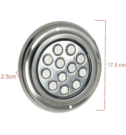 Lámpara LED Sumergible 36W - DC12V -  IP68 - Acero Inoxidable