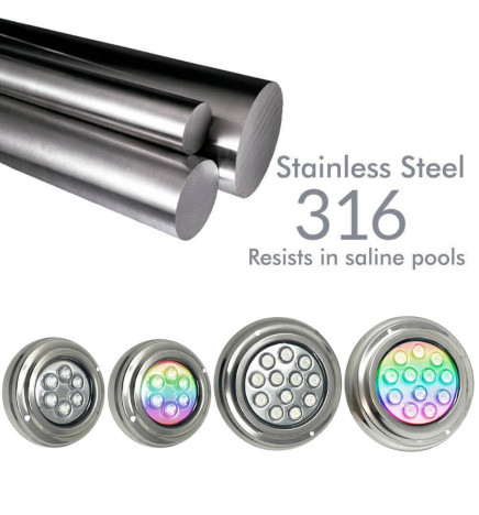 LED-Lamp Underwater - 36W - DC12V - IP68 - Stainless steel