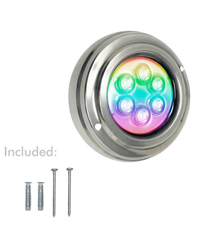 Faretto LED Subacquea  RGB - 18W - DC12V - IP68 - Acciaio inossidabile