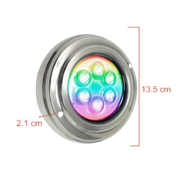 LED Spotlight Under Vattnet  RGB - 18W - DC12V -  IP68 - Rostfritt stål