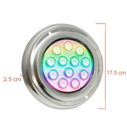LED-Lamp Underwater  RGB - 36W - DC12V - IP68 - Stainless steel