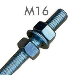 Golvankarbult för pelare - Förzinkat stål - 16mm