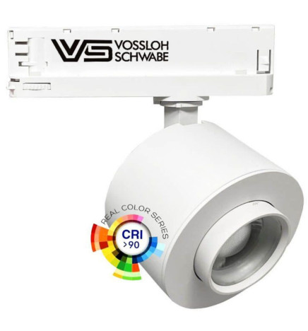 LED skinnespot 28W - LEIPZIG  3- fase VOSSLOH - Justerbar optikk - 36º-60º