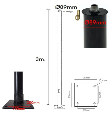 Urban Column 3 meter Round