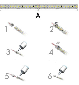 KIT Silikonkleber für LED-Streifen + Stecker + Abdeckung + Endkappe - IP65