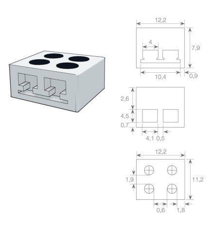 Innskruingskontakt for LED-strips SMD  - 10mm - IP20