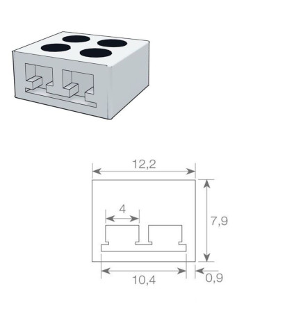 Connecteur à visser pour rubans LED SMD - 10mm - IP20