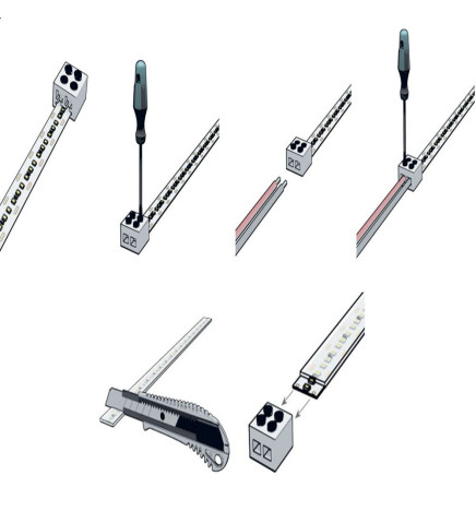 Screw-in connector for LED strips SMD  - 10mm - IP20